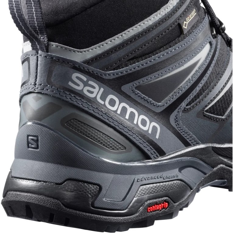 Botas Caminhada Salomon X Ultra 3 Mid GTX Masculino Pretas | PT U47658